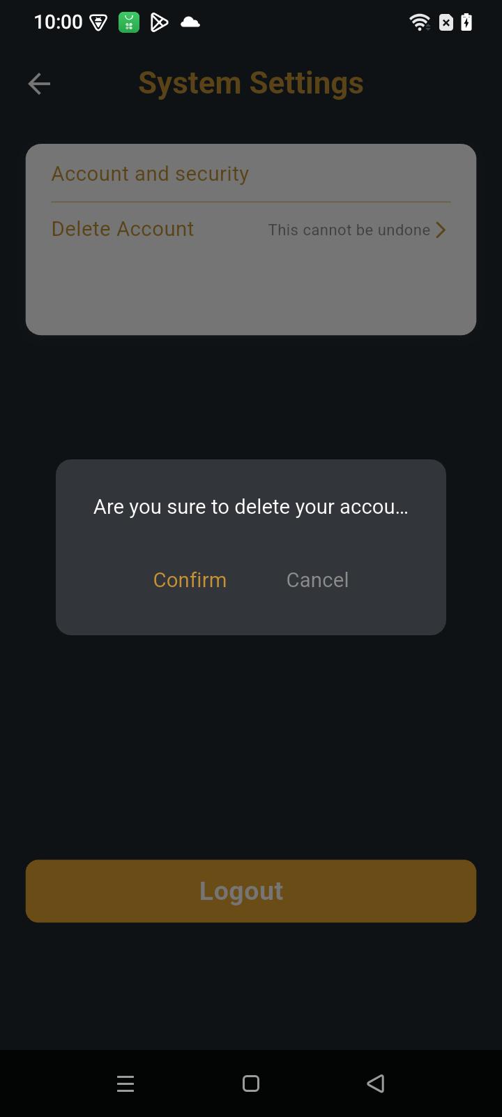 Confirm Deletion Screenshot
